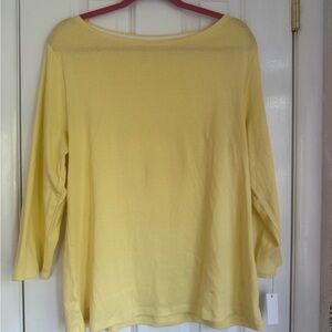 NWT Talbots Yellow Pima Cotton Long Sleeve Tee - XL